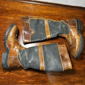 Ovation Tall Riding Boots Leather Size 40 US 9 P13126 Brown Black